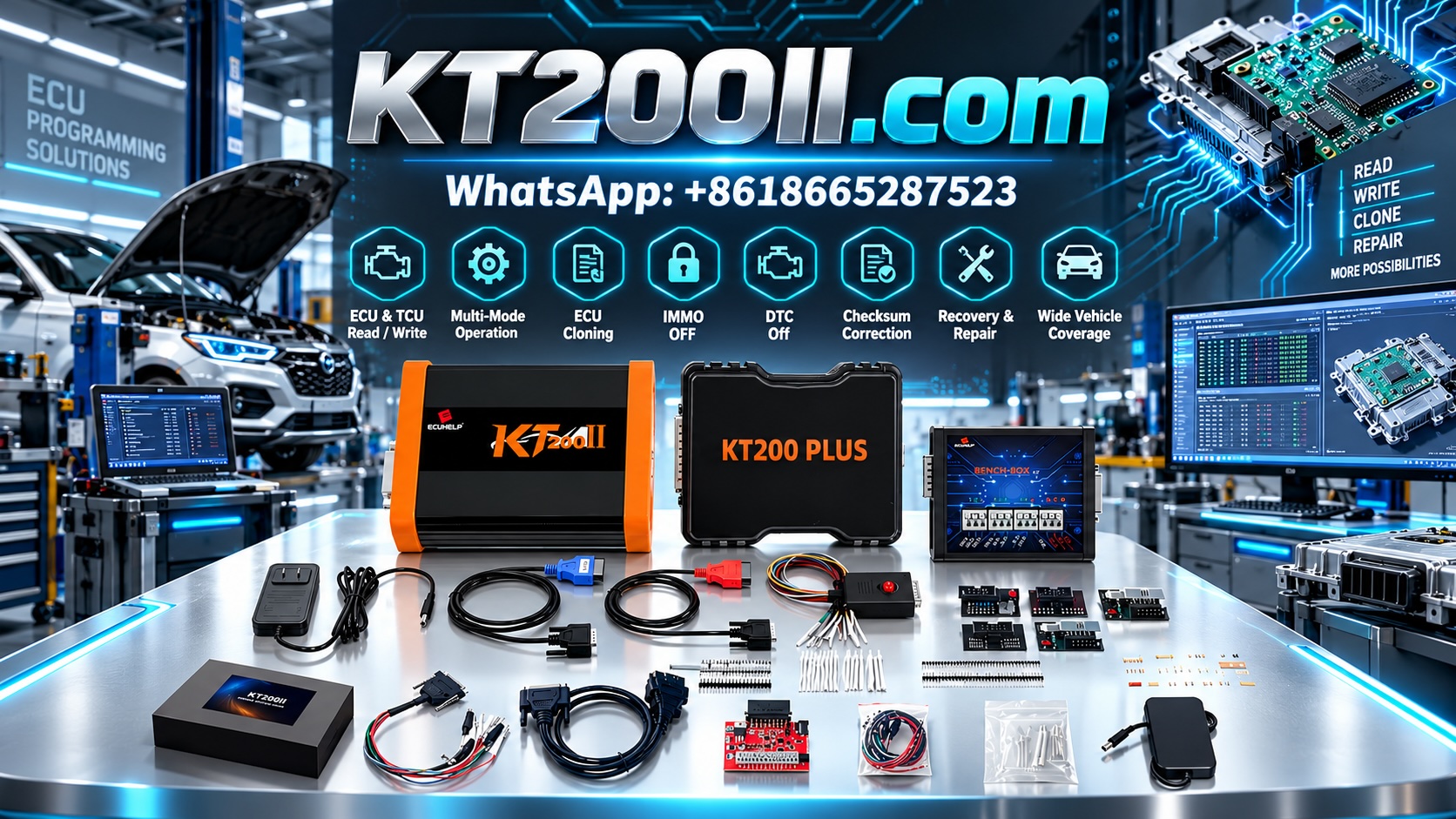 Automotive ECU power supply and ground circuit testing with a digital multimeter during vehicle electronic diagnostics