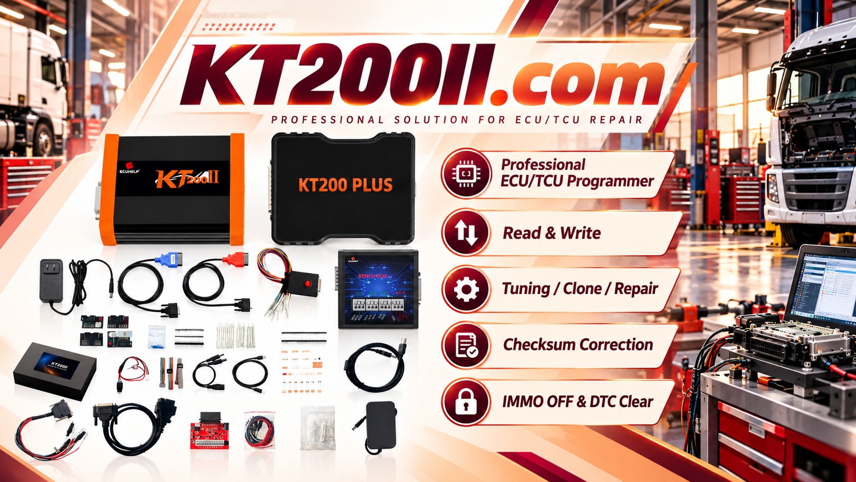 ECU programmer workshop setup for ECU repair cloning and professional automotive electronics service
